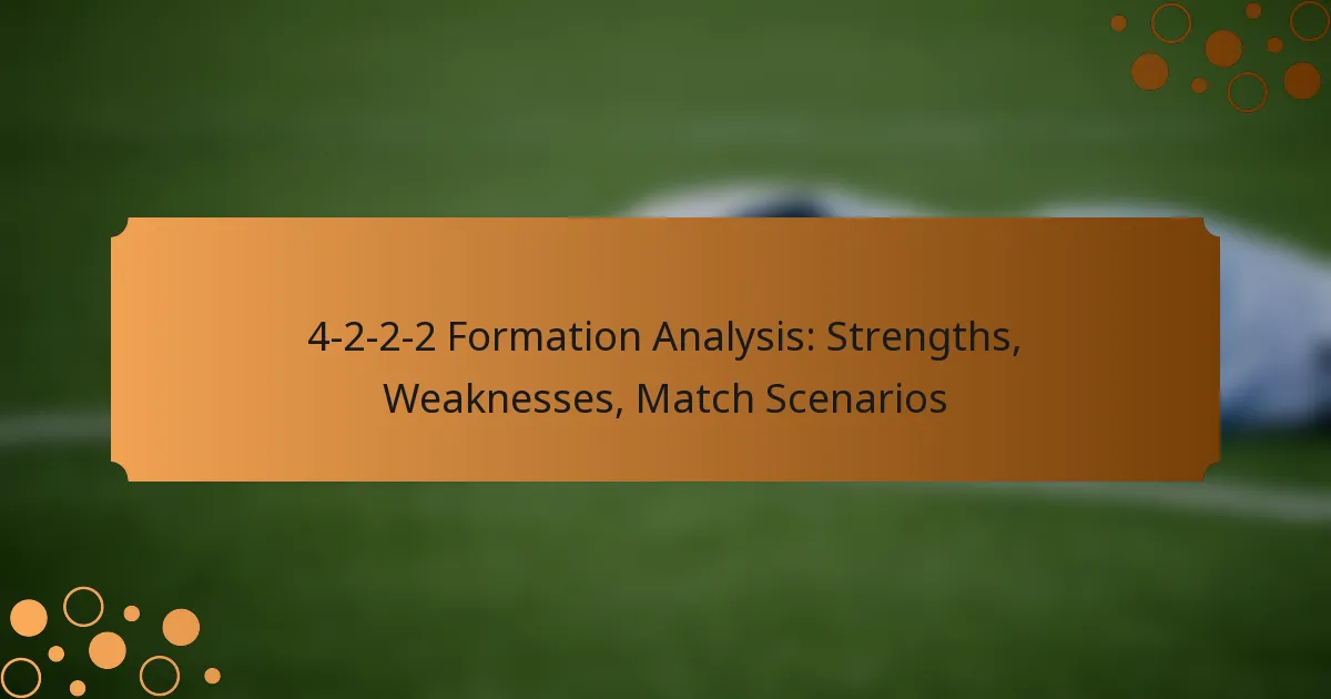 4-2-2-2 Formation Analysis: Strengths, Weaknesses, Match Scenarios