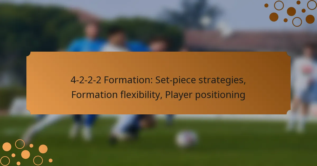 4-2-2-2 Formation: Set-piece strategies, Formation flexibility, Player positioning