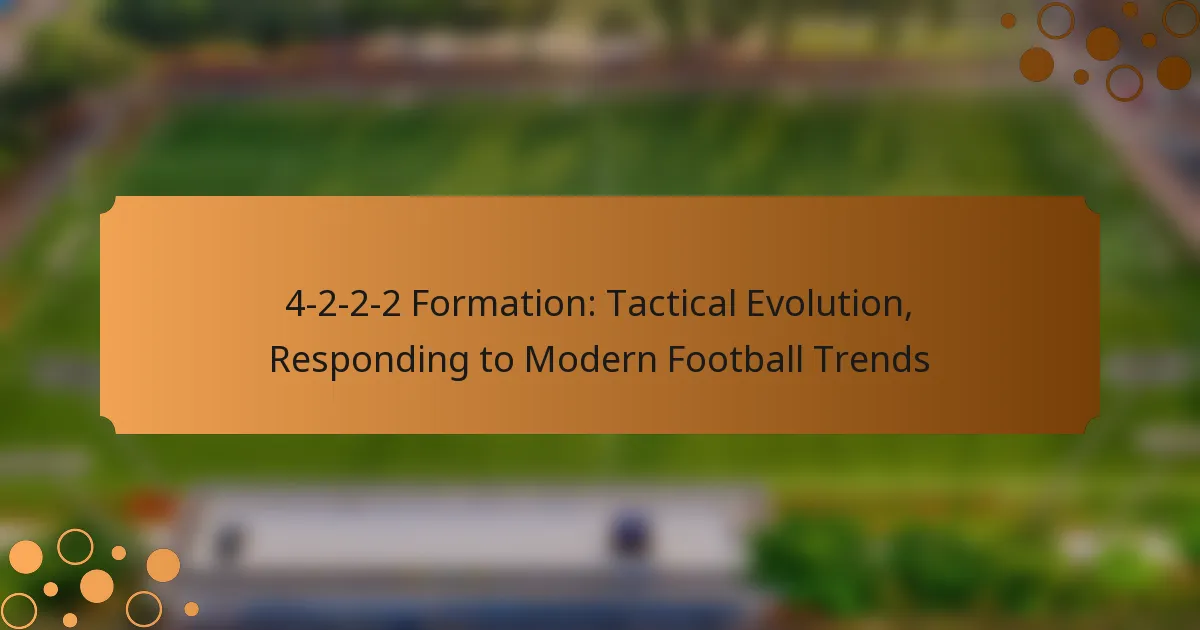 4-2-2-2 Formation: Tactical Evolution, Responding to Modern Football Trends