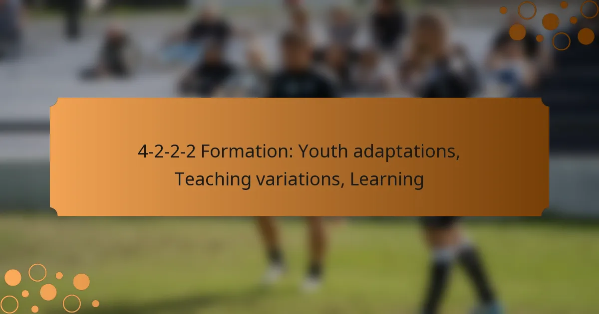 4-2-2-2 Formation: Youth adaptations, Teaching variations, Learning