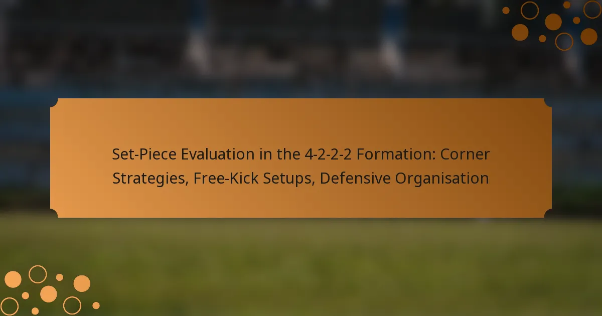 Set-Piece Evaluation in the 4-2-2-2 Formation: Corner Strategies, Free-Kick Setups, Defensive Organisation
