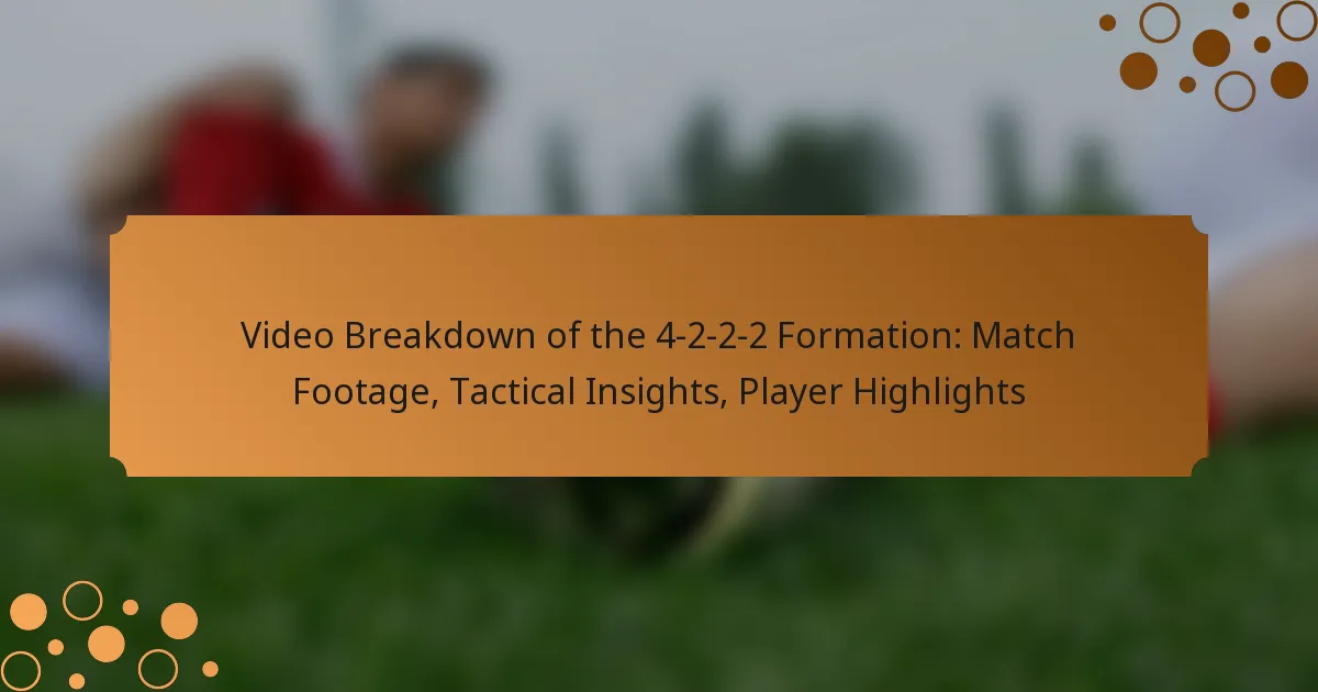Video Breakdown of the 4-2-2-2 Formation: Match Footage, Tactical Insights, Player Highlights
