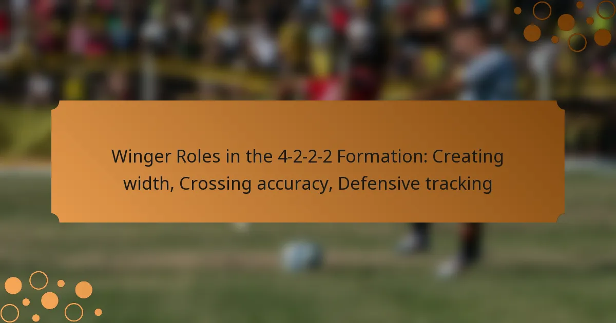 Winger Roles in the 4-2-2-2 Formation: Creating width, Crossing accuracy, Defensive tracking