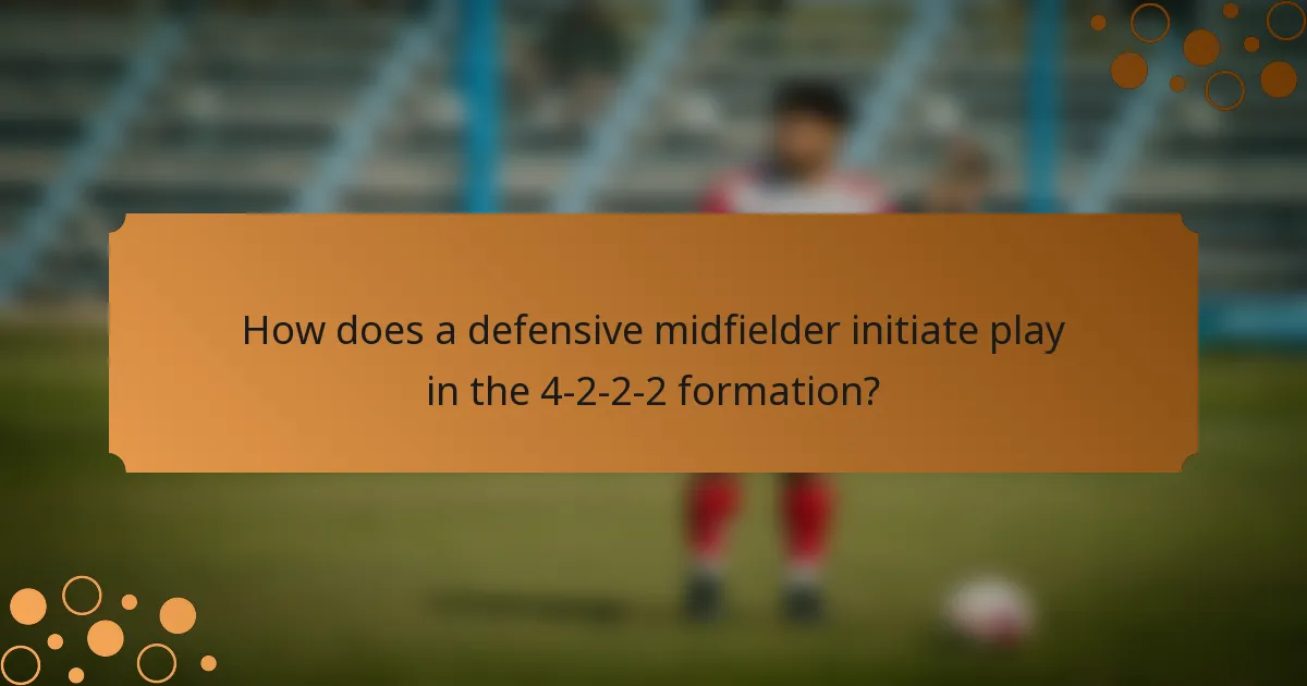 How does a defensive midfielder initiate play in the 4-2-2-2 formation?