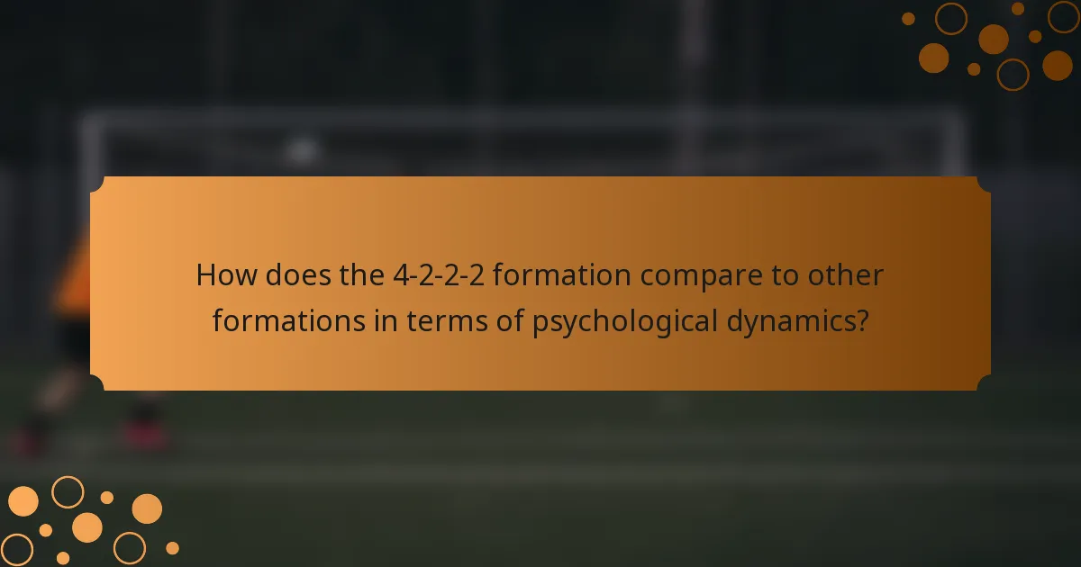How does the 4-2-2-2 formation compare to other formations in terms of psychological dynamics?