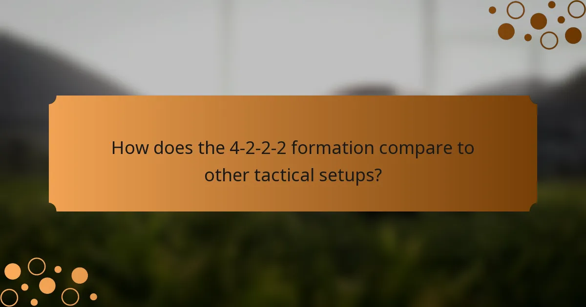 How does the 4-2-2-2 formation compare to other tactical setups?