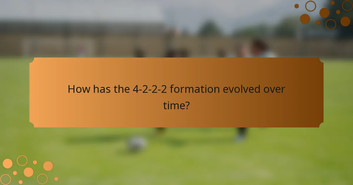 How has the 4-2-2-2 formation evolved over time?
