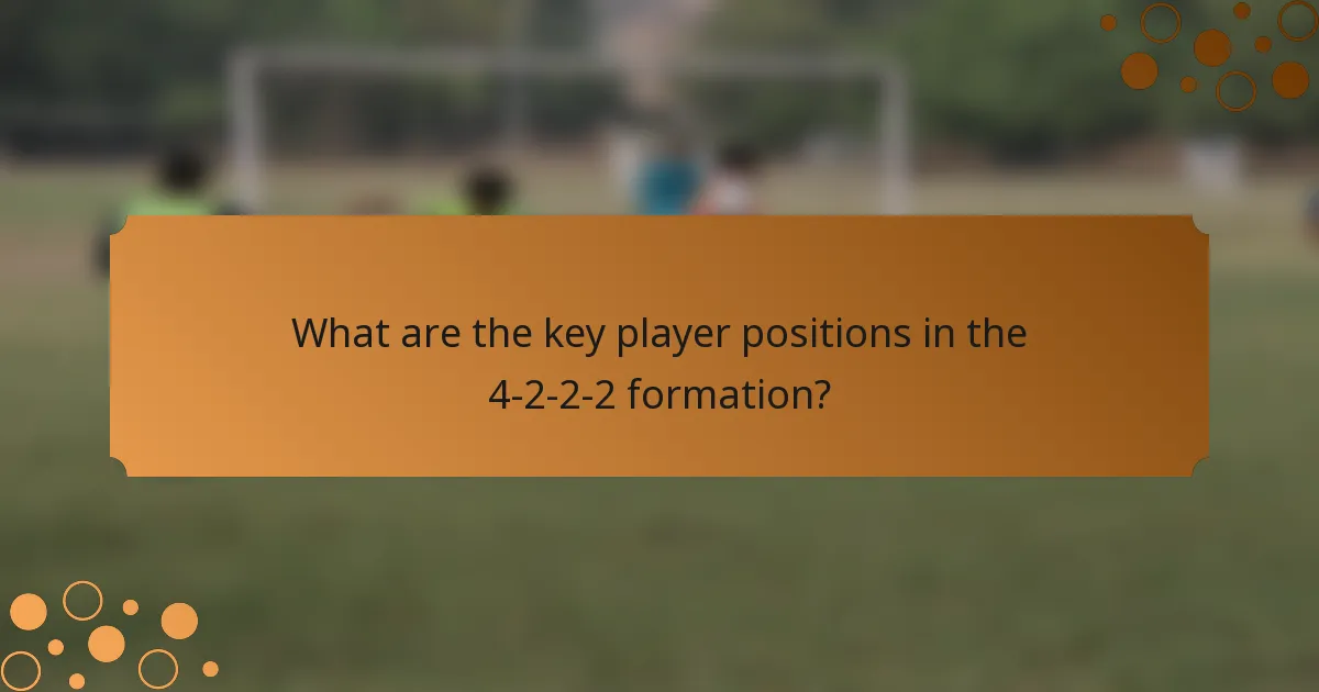 What are the key player positions in the 4-2-2-2 formation?