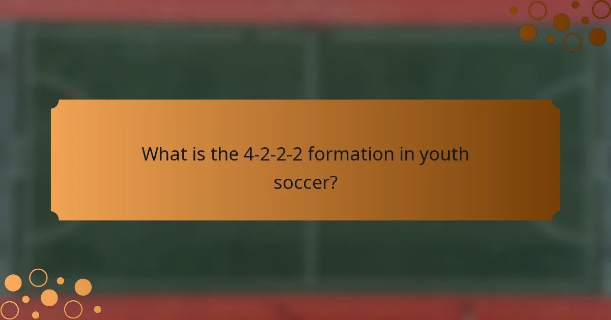 What is the 4-2-2-2 formation in youth soccer?