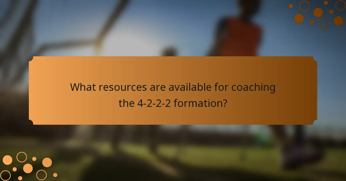What resources are available for coaching the 4-2-2-2 formation?