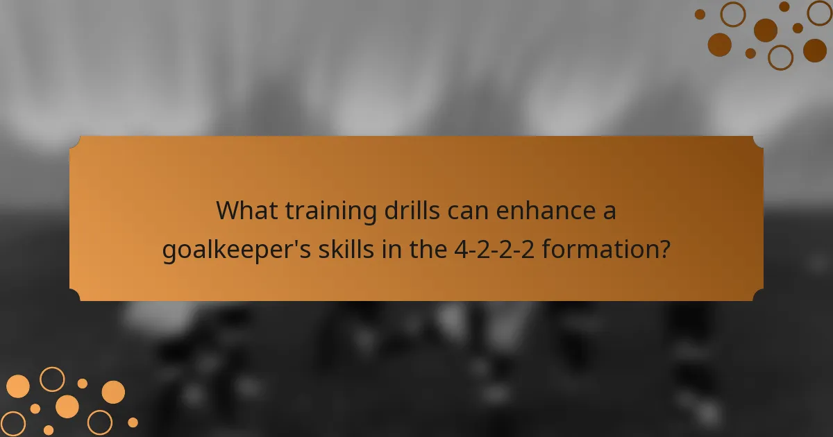 What training drills can enhance a goalkeeper's skills in the 4-2-2-2 formation?