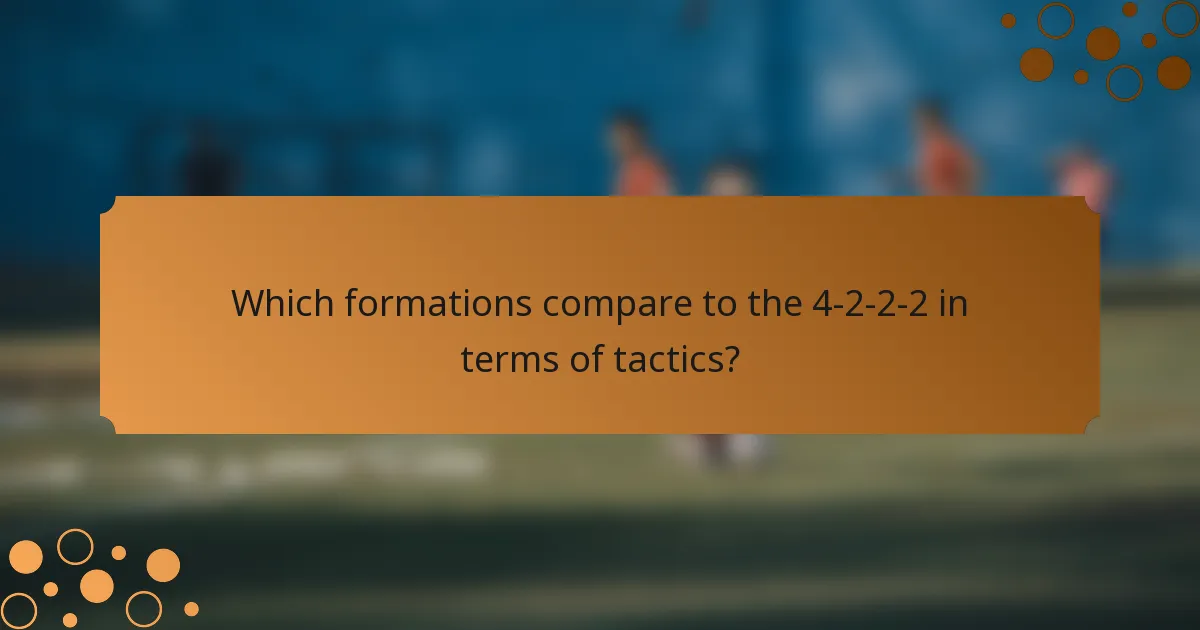 Which formations compare to the 4-2-2-2 in terms of tactics?